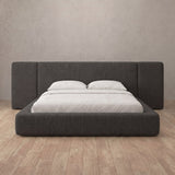 Linen Blend Smoke — Extended Headboard