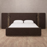 Linen Blend Espresso — Extended Headboard with Integrated Lighting