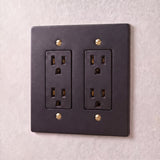 Night Black with Brass::2 Gang::Standard
