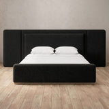 Boucle Charcoal — Extended Headboard
