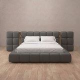 Performance Leather Smoke — Extended Headboard with Integrated Lighting