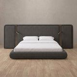 Linen Blend Smoke — Extended Headboard with Integrated Lighting