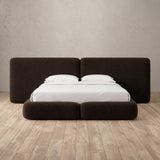 Boucle Espresso — Extended Headboard