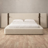 Boucle Cream — Extended Headboard with Integrated Lighting