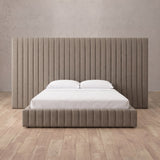 Linen Blend Taupe — Full Height Headboard