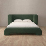 Linen Blend Forest Green — Full Height Headboard