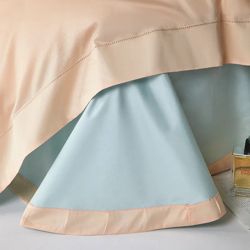 Dream Peach Blue Duvet Cover Set (Egyptian Cotton)