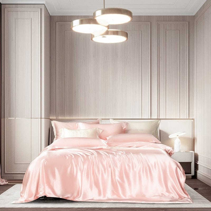 Premium Pink Mulberry Silk Bedding Set – Articture