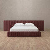 Linen Blend Burgundy — Extended Headboard
