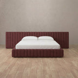 Linen Blend Burgundy — Extended Headboard