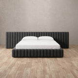 Boucle Smoke — Extended Headboard