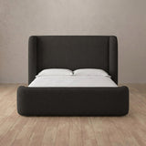 Linen Blend Charcoal — Full Height Headboard