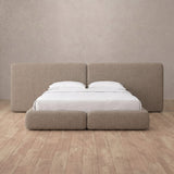 Linen Blend Taupe — Extended Headboard