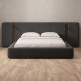 Boucle Smoke — Extended Headboard with Integrated Lighting