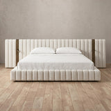 Boucle Off White — Extended Headboard with Integrated Lighting