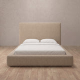 Linen Blend Latte — Full Height Headboard
