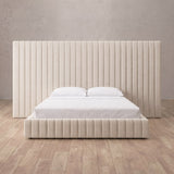 Linen Blend Off White — Full Height Headboard