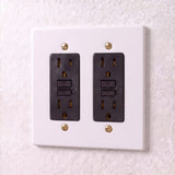 White with Brass::2 Gang::GFCI