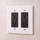 White with Brass::2 Gang::USB-C