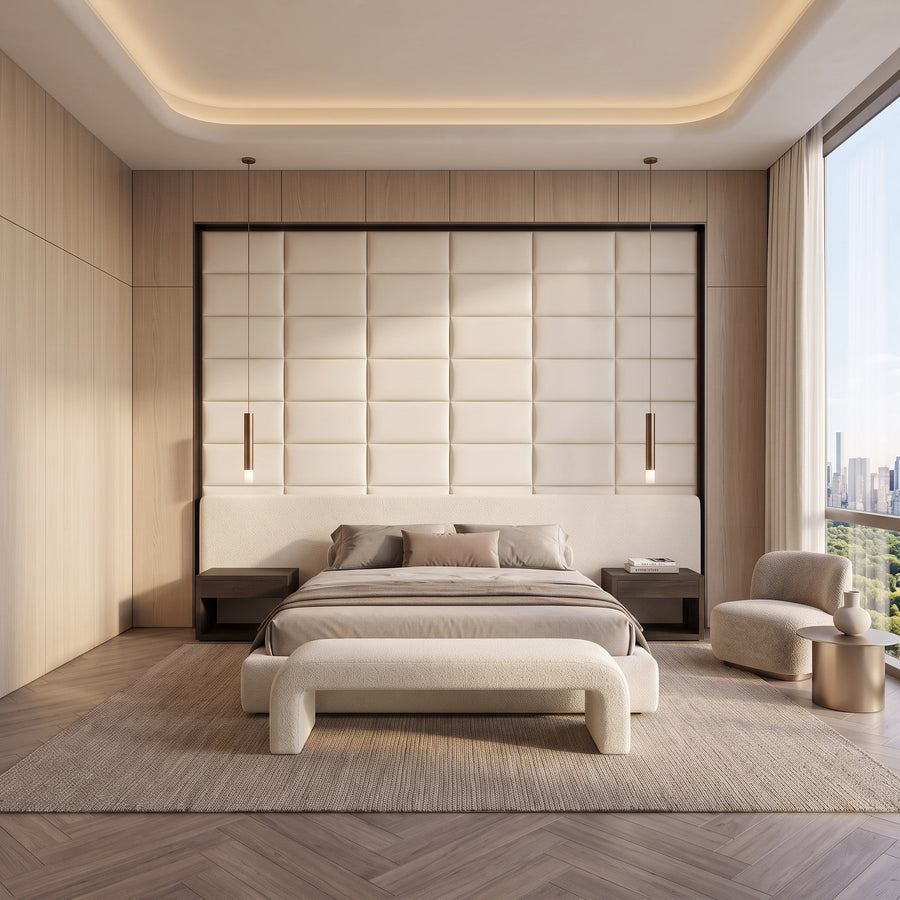 Recta Vera 3D Leather Wall Panel in Classic White