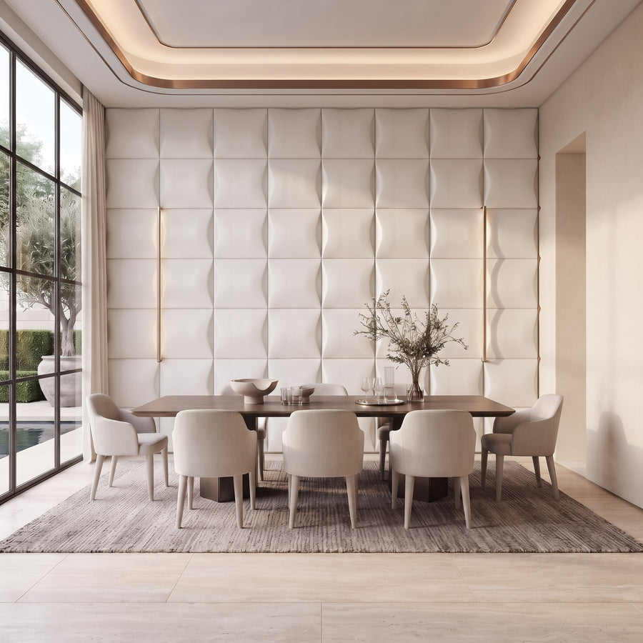 Sahara Square 3D Wall Panel in Classic White