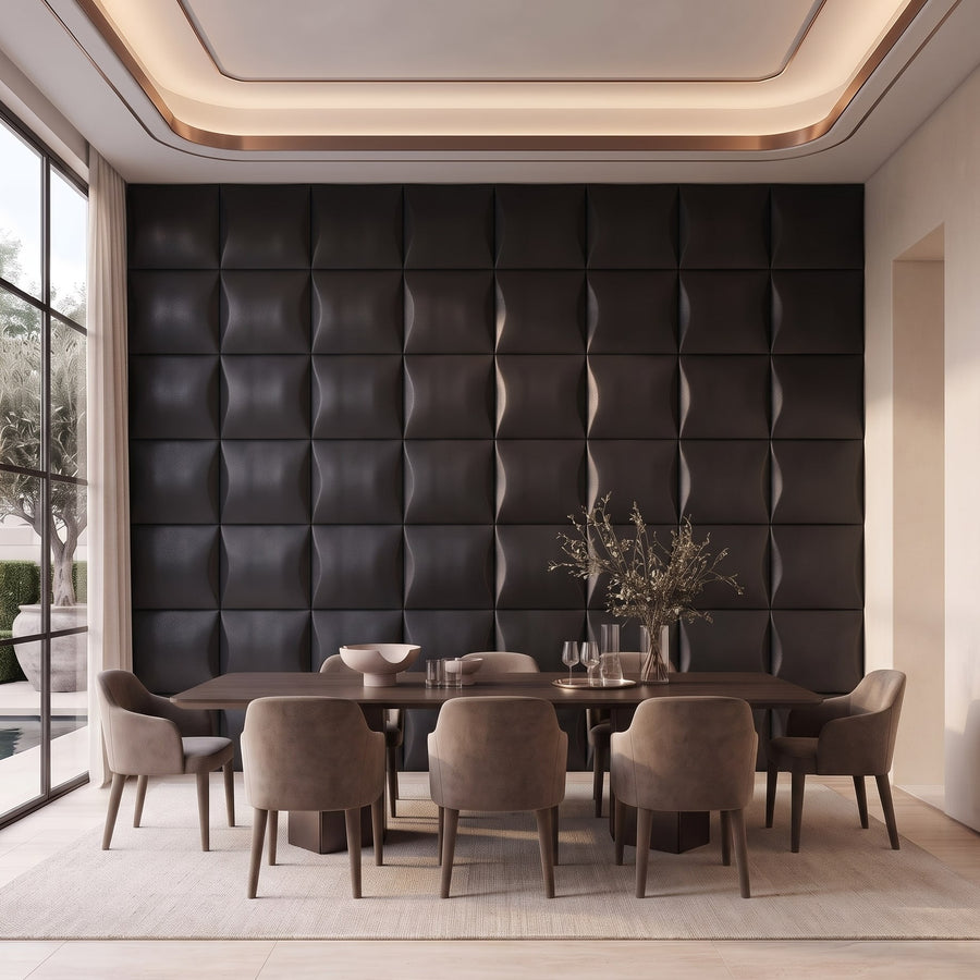 Sahara Square 3D Wall Panel in Black