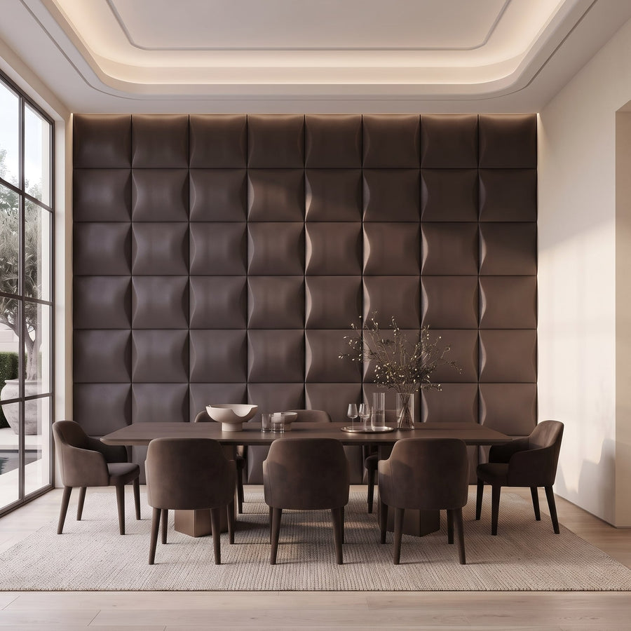 Sahara Square 3D Wall Panel in Dark Brown