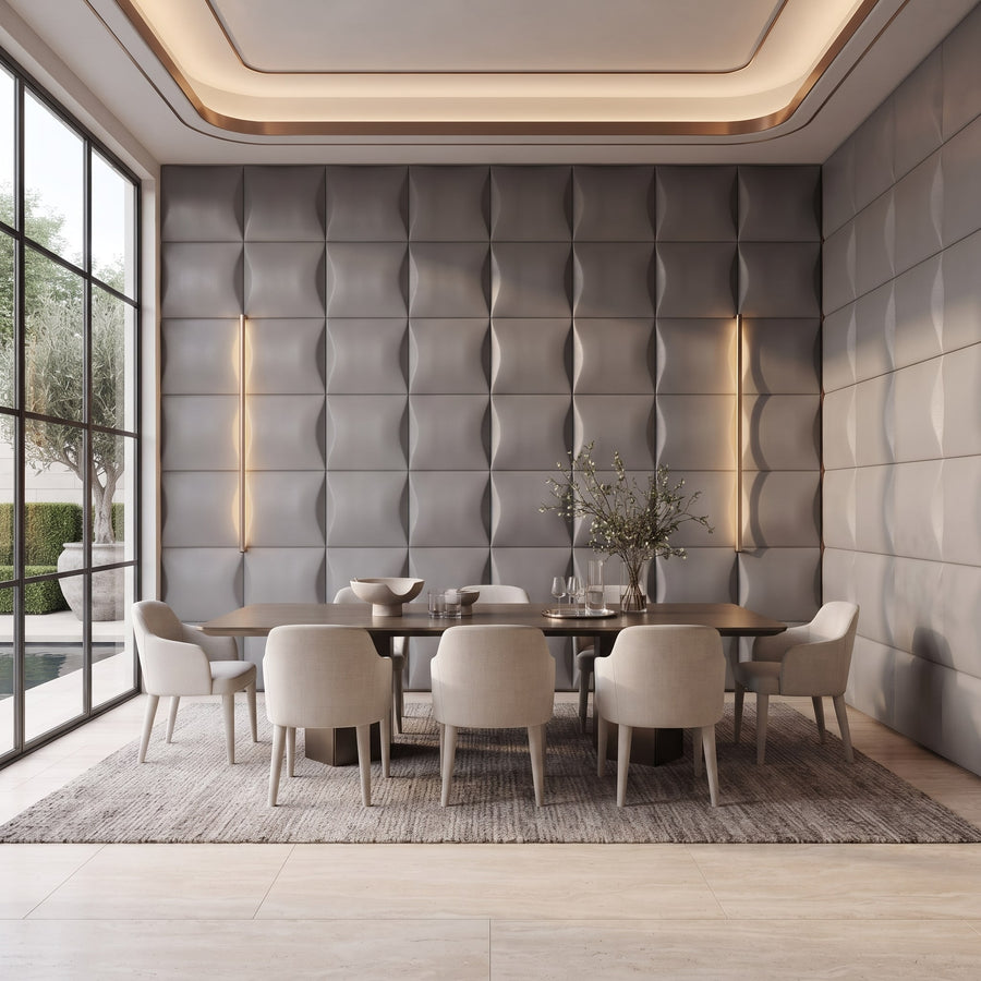 Sahara Square 3D Wall Panel in Grey