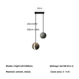 Sphered Cement Pendant Light