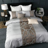 Chain of Luxury Grey Duvet Cover Set (Long-staple Sateen Cotton)