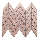 Pink Salmon Herringbone Mosaic Tile