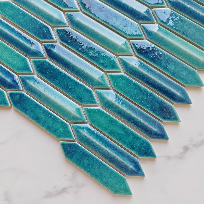 Starry Blue 3D Arrow Shape Mosaic Tile
