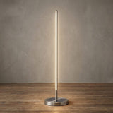 Modern Outdoor Floor Lamp Pro in satin steel finish, studio view