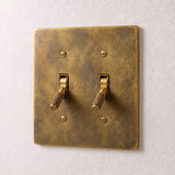 Vintage Brass with Patina::2 Gang