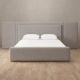 Linen Blend Pewter — Extended Headboard