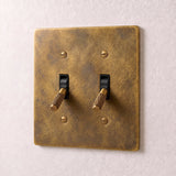 Vintage Brass with Patina::2 Gang