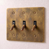 Vintage Brass with Patina::3 Gang