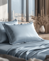 Premium Sky Blue Mulberry Silk Bedding Set