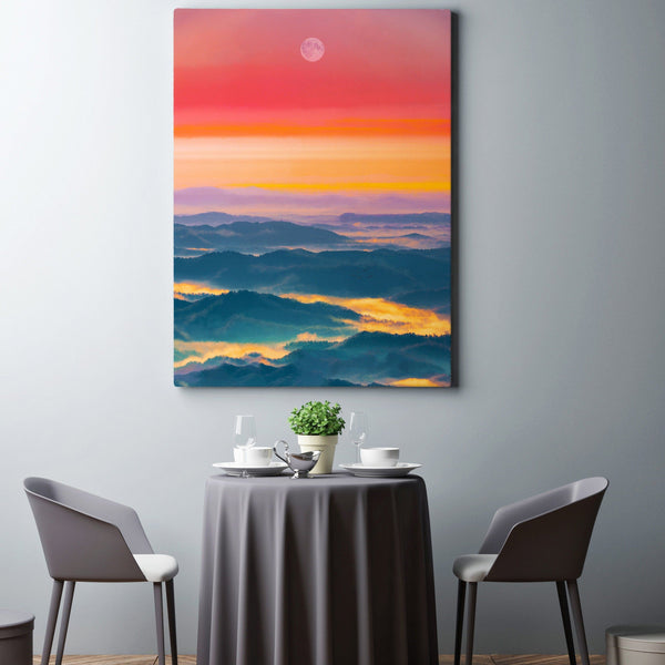 Aerial View of Mountains Stretched Canvas