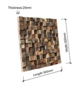 Rubix 3D Wood Wall Panel - Brown Tones (Set of 4 or 12)