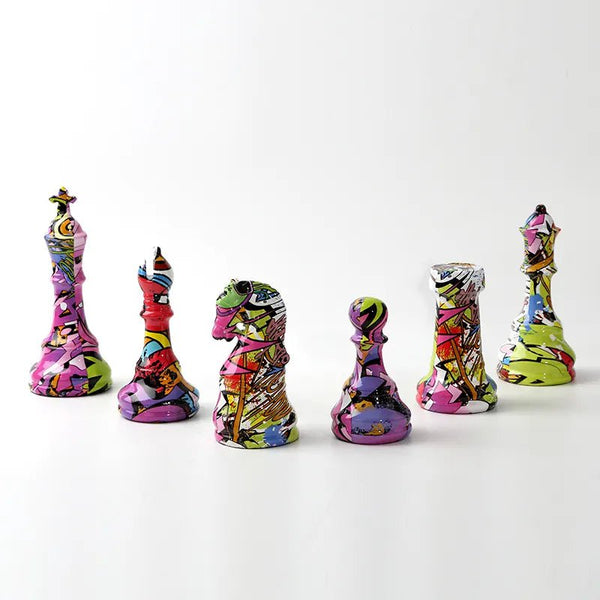 Chess Pieces Graffiti Sculpture
