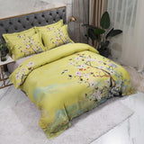 Mandarin Lime Green Duvet Cover Set (Long-staple Sateen Cotton)