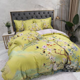 Mandarin Lime Green Duvet Cover Set (Long-staple Sateen Cotton)