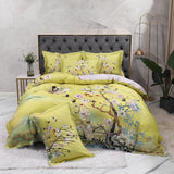 Mandarin Lime Green Duvet Cover Set (Long-staple Sateen Cotton)