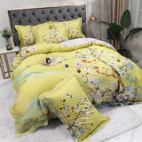 Mandarin Lime Green Duvet Cover Set (Long-staple Sateen Cotton)