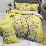 Mandarin Lime Green Duvet Cover Set (Long-staple Sateen Cotton)