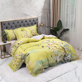 Mandarin Lime Green Duvet Cover Set (Long-staple Sateen Cotton)