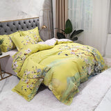 Mandarin Lime Green Duvet Cover Set (Long-staple Sateen Cotton)