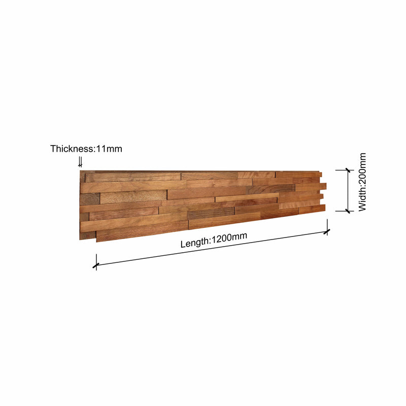 Hori 3D Wood Wall Panel - Brown Tones (Set of 4 or 12)