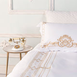 Ivy Gold Forest White and Gold Duvet Cover Set (Long-staple Sateen Cotton)